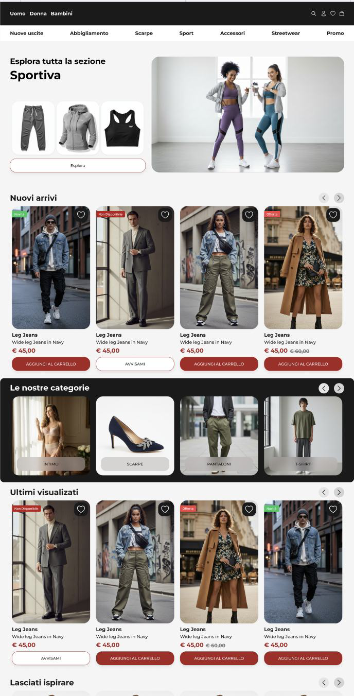 Esempio di sito e-commerce